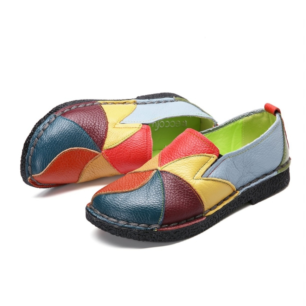 Socofy Women's Multicolor Patchwork Pebble Leathe… - image 2